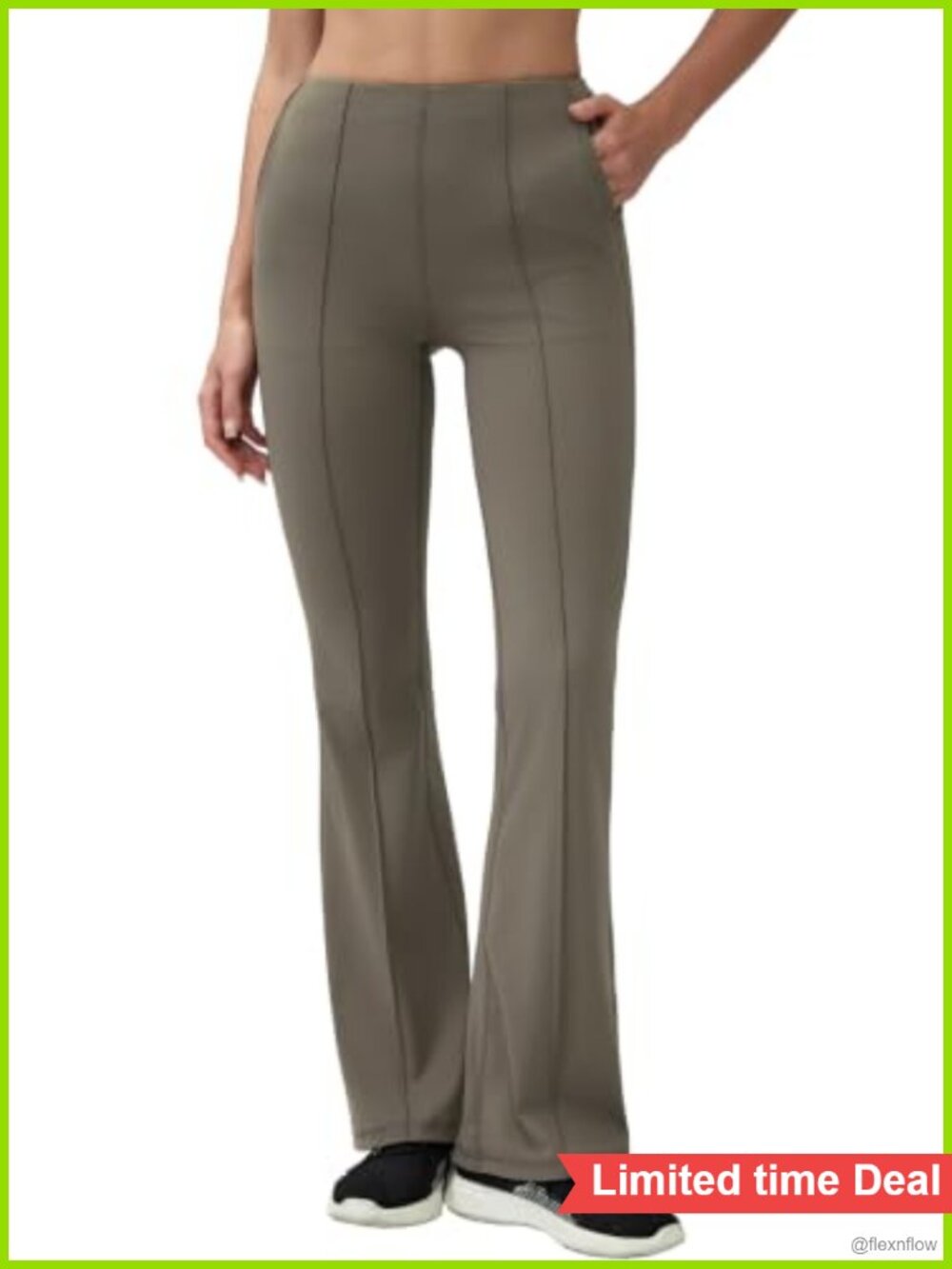 High Rise Flare Leggings 32" Yoga Pants with Pockets 4-Way Stretch